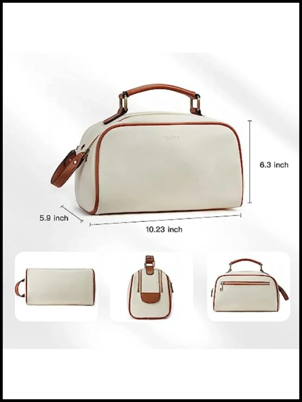 Waterproof PU Leather Travel Toiletry Bag with Double Zipper Large Capacity